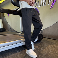 简约休闲弯刀裤男潮牌痞帅直筒阔腿裤2025新款百搭长裤K25157-P70，男装休闲裤，电商A237