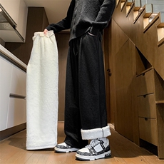 8XL-M特大码工装加绒裤男纯色宽松裤卫裤休闲基础款K995P65，男装休闲裤，电商D206-1