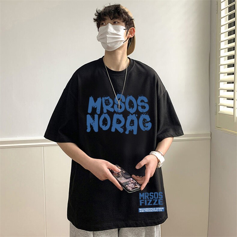 T362P26夏季新款美式纯棉短袖T恤ins衣服宽松半袖体恤字母印花,男装T恤,星座304A