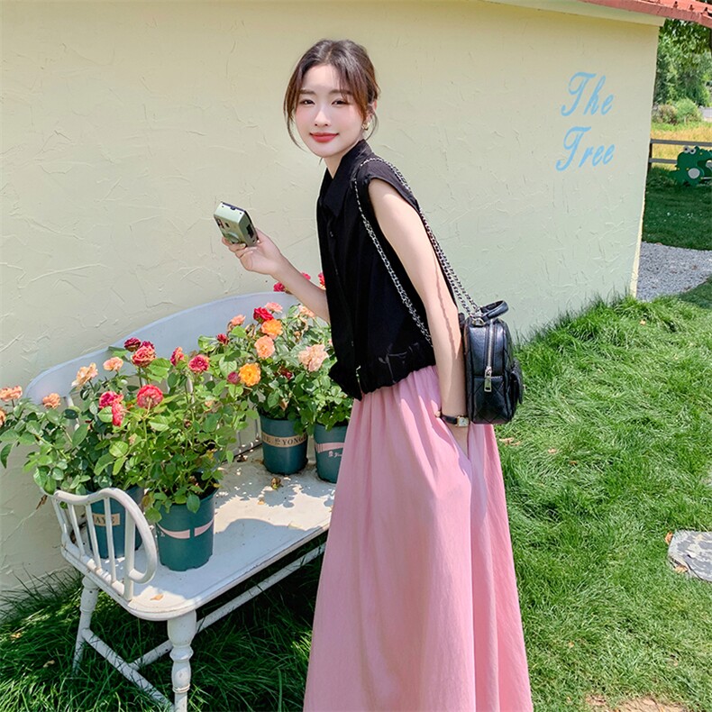 夏季穿搭一整套时尚女2025年新款韩系高级感衬衫半身裙,女装连衣裙,2C032