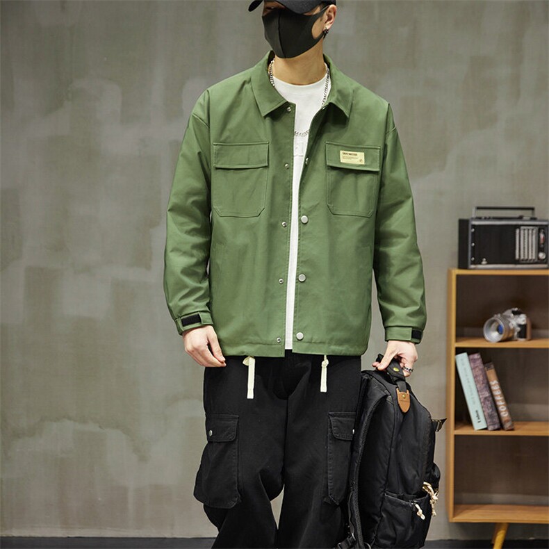 工装夹克男宽松落肩宽松纯色上衣外套DSA157B-JK733-P68,男装夹克,电商A157B