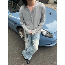 1303B-CT1001-P40亨利领原版品质纯色高级打底长袖T恤网图，男装T恤，星座1303B