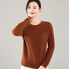35%羊绒衫秋冬季新款舒适时尚百搭纯色圆领女式宽松长袖打底毛衣，女装羊绒衫，琳尚羊绒