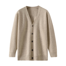 2025秋冬新款羊绒衫女100纯山羊绒优雅V领保暖七分袖外套针织开衫，男装羊毛衫，优麦羊绒（原洪叶羊绒）