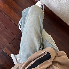 B221美式ins高街小众咖啡色百搭牛仔裤LK22087-P55控78，男装牛仔裤，电商B221