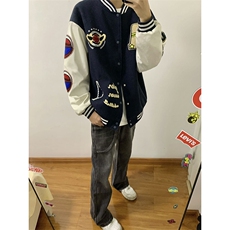 B221美式ins高街暗黑小众铆钉个性拼接牛仔裤LK23141-P65控88，男装牛仔裤，电商B221