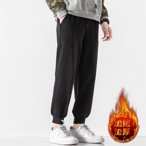 K12099-P40 加绒P50 束脚纯棉运动裤男士休闲裤大码宽松卫裤男图片