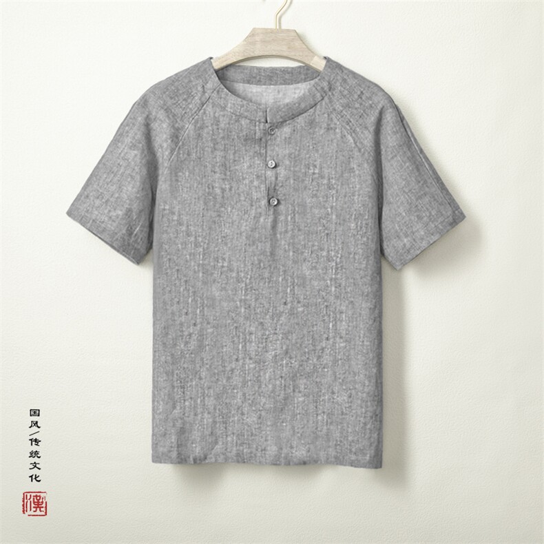 2025春夏新款风男装棉麻男士短袖T恤T363P75，男装T恤，钱塘802