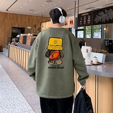 已注册港风供抖音得物高品质直播美式麂皮绒宽松卫衣W3026P38，男装卫衣，电商C408(原B339-1)