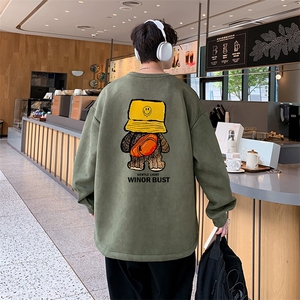 已注册港风供抖音得物高品质直播美式麂皮绒宽松卫衣W3026P38图片