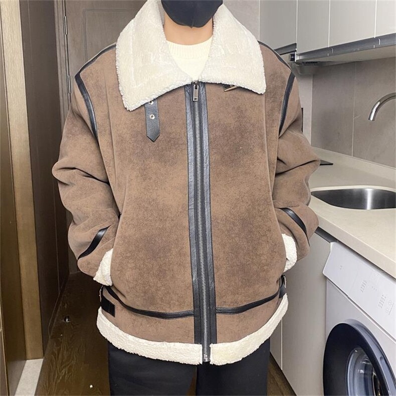 68802-P208冬装羊羔毛港风棉衣皮毛一体港风宽松大码夹克男外套,男装夹克,电商D310B-1