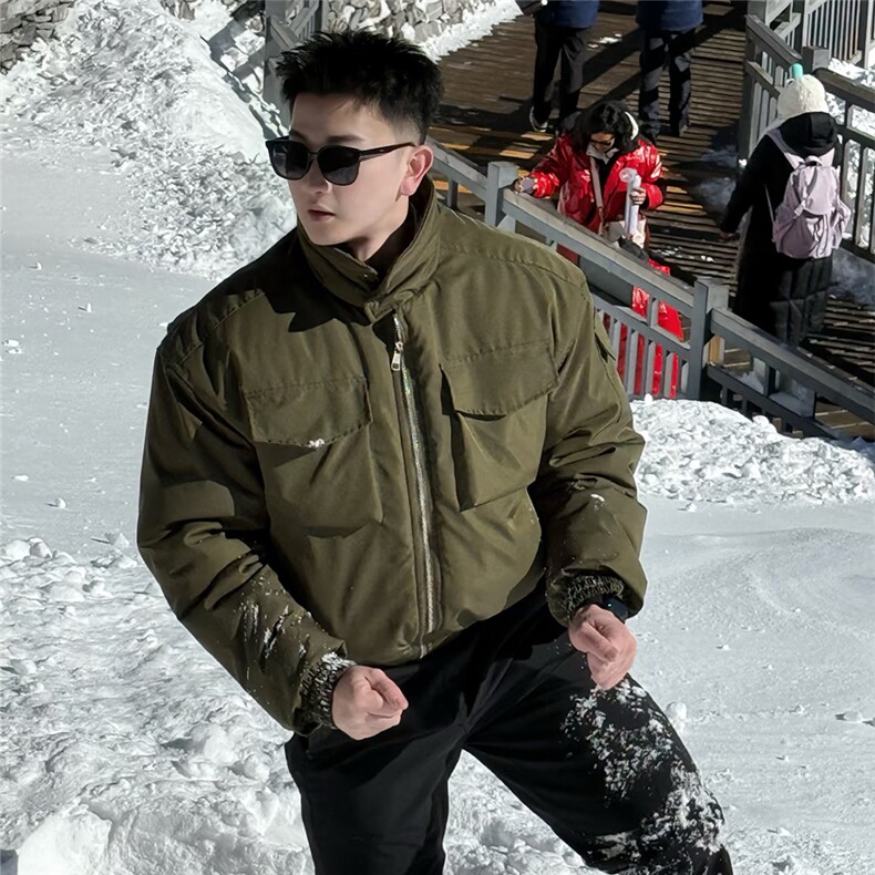 网图美潮骑兵服boxy正肩版硬汉工装夹克棉服外套W1879/特P90,男装夹克,电商B350