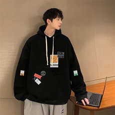 纯棉连帽卫衣男大码运动帽衫宽松薄WY2121-P35，男装卫衣，电商A040