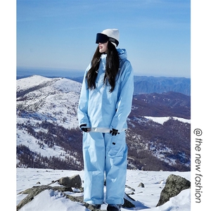 24冬新防风防水两件套滑雪服套装情侣款中性风保暖外套TZ033-P220图片