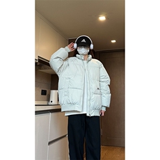 自家图短款飞行立领棉服男宽松加厚保暖情侣厚外套MY21-P78，男装棉衣，星座1505