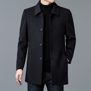 DZM2206钱塘2020-3冬季厚款商务休闲翻领中年男士毛呢大衣P300图片