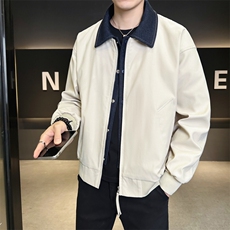 春季新款撞色拼接假两件翻领外套男休闲夹克JK02631-P80，男装夹克，星座308B-2