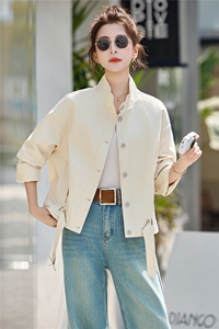 拼接撞色短外套女2026新款图片