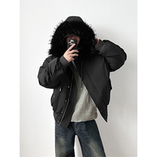 [现货座山雕羽绒服]连帽毛领加厚保暖情侣外套5D1200TP220368，男装羽绒服，电商A102