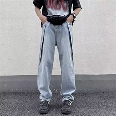 美式水洗牛仔裤男潮牌高街ins小众设计感裤子N2231P40，男装牛仔裤，星座1116-2