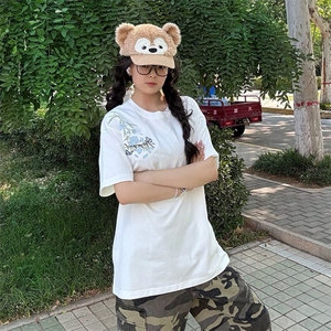 万针全刺绣解构设计260克重磅双纱纯棉高品质美式高街短袖T恤特35图片
