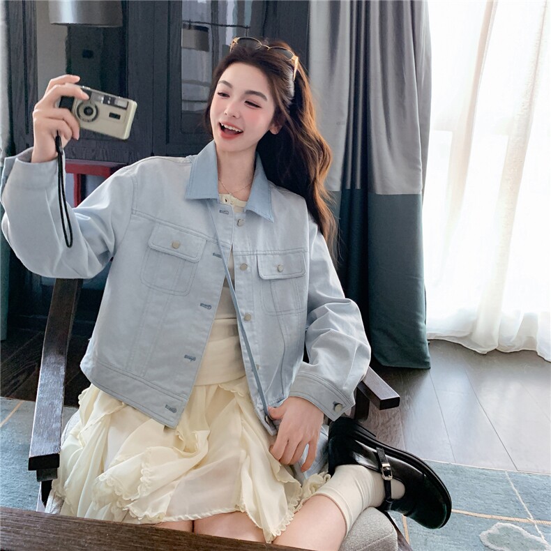 2026春季新款现货休闲水洗配小包牛仔外套2609-p150-k248,女装短外套,2B115
