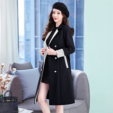 现货冬季简约时尚优雅减龄小香风大衣加厚保暖长款西装外套送腰带，女装毛呢外套，丽美静依