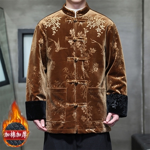新中式棉服现货大码情侣加厚棉衣丝绒压花MY9911-P130控188图片