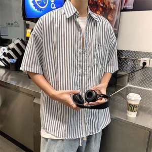 短袖衬衫春款男港风潮流C017P30