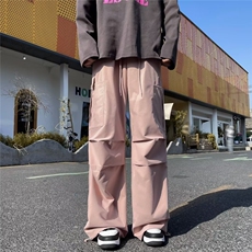 日系工装裤男高街潮牌秋季ins欧美嘻哈运动休闲裤机能风裤子，男装休闲裤，星座716-3