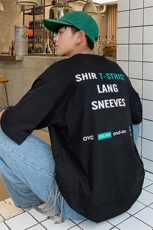 2021夏季新款港风潮流韩版宽松情侣字母印花男装短袖T恤T84-P30，男装T恤，电商A009A（原A058A）