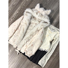 1506A/G36260/P99女冬季新款设计感猫耳朵拉链外套潮，女装短外套，星座1506A