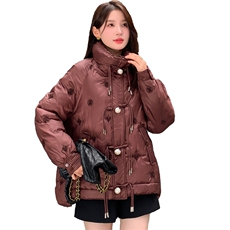 时尚保暖女式中长款棉服气质百搭休闲外套显瘦显高冬季，女装棉衣/棉服，天丽