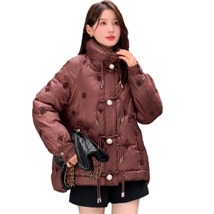 时尚保暖女式中长款棉服 气质百搭休闲外套 显瘦显高冬季图片