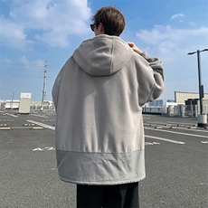 8XL-M大码摇粒绒卫衣套头连帽半拉链宽松美式复古外套WY9103/P68，女装短外套，电商B238