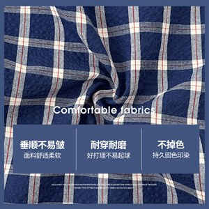 美式高街潮牌男女泡泡格子休闲裤直筒宽松慵懒显瘦阔腿休闲长裤子图片
