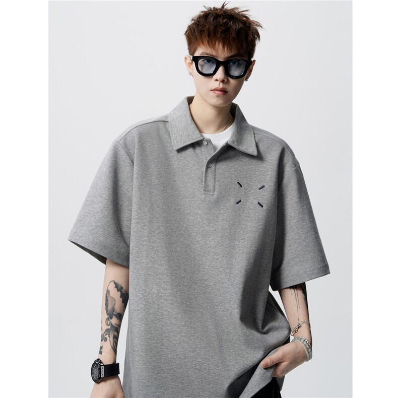 主推马吉拉绣花重磅POLO衫短袖T恤宽松翻领上衣男H1073特P35，男装T恤，电商A341