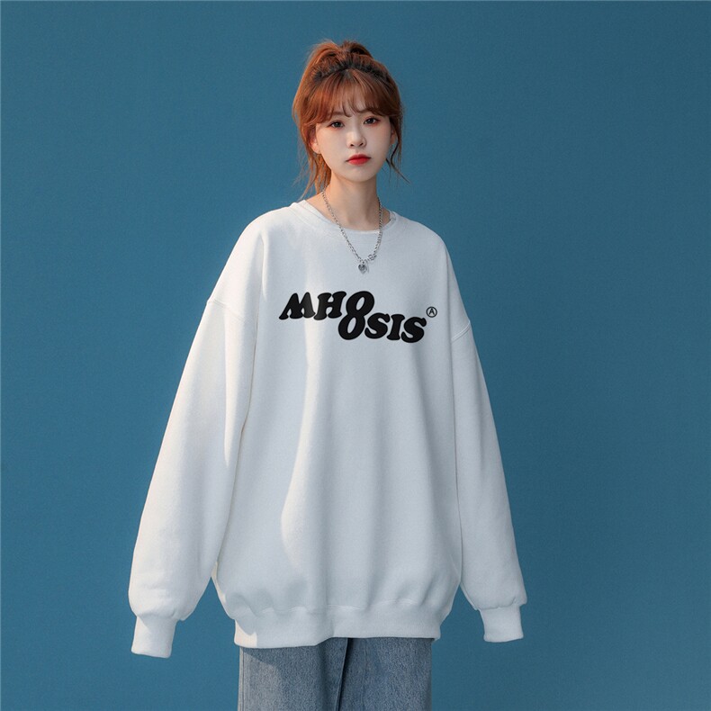 中性风新款秋季时尚百搭美式字母印花宽松套头卫衣W190P30控48,男装卫衣,A247A