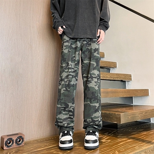 8XL-M迷彩裤大码美式高街hiphop伐木裤直筒长裤工装裤子KZ1912P58图片