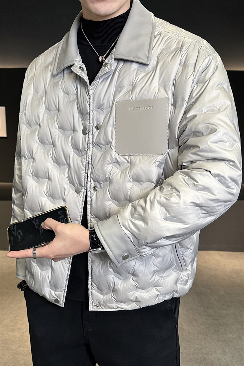 新标90白鸭绒男装羽绒服拼皮高级感外套C317-26762-P285,男装羽绒服,电商C317