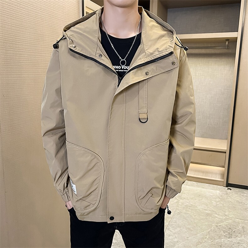 2023-冲锋衣春秋季新款工装连帽长袖夹克外套2301P105,男装夹克,电商A203-1