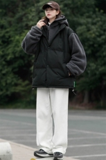 2024冬款青少年羊羔绒棉服假两件棉衣外套男女8338-P130控价178，男装棉衣，电商A441-1