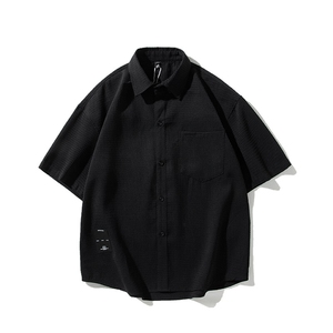 日系高级感夏季潮牌短袖衬衫男士衬衣7381-P42