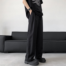 8XL-M特大码亚麻阔腿裤男夏棉麻西装裤垂感冰丝裤K981P68，男装西裤，电商D206-1