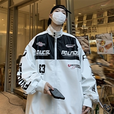 街头赛车服外套秋季棒球服潮牌痞帅PU皮夹克机车服W7886-P70，男装夹克，星座512-4