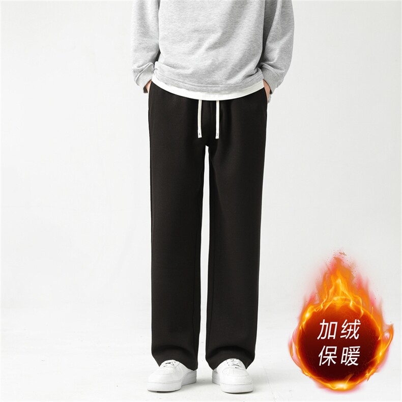 毛呢裤子男韩版秋冬新款加绒加厚九分西裤男士宽松垂感西装裤休裤,男装西服套装,星座505-2（原电商A260-1)