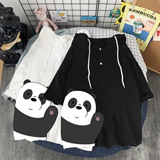 LD54159-P45连帽短袖t恤男大码胖子带帽五分袖中袖，男装T恤，电商A040
