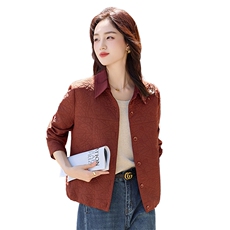 翻领时尚短外套女春秋新款小个子独特漂亮通勤百搭夹克上衣，女装短外套，姿衣坊