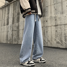 1506-51/KK5001/P35牛仔裤男款抽绳松紧腰加长裤子原创潮直筒裤，男装牛仔裤，星座1506-1