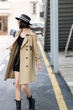 「布之魅」中长款风衣，三色，设计感十足，女装风衣，布之魅